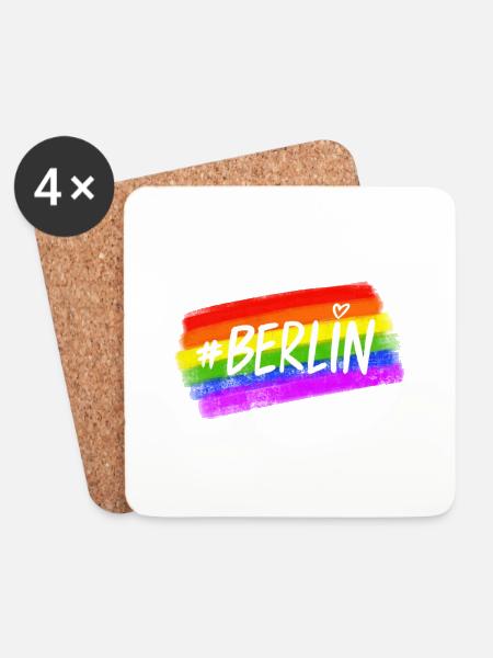 Berlin Pride - Untersetzer (4er-Set) - Weiß