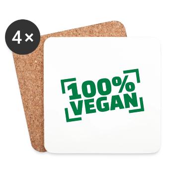 Vegan - Untersetzer (4er-Set) - Weiß - Vorne