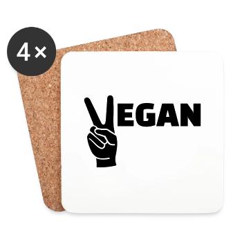 Vegan - Dessous de verre (lot de 4) - blanc - Devant