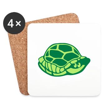 Animal carapace turtle 2805 - Coasters (set of 4) - white - Front