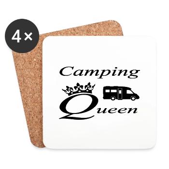 Camping - Coasters (set of 4) - white - Front