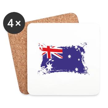 Australian Flag / Flagge Australien / Australia - Untersetzer (4er-Set) - Weiß - Vorne