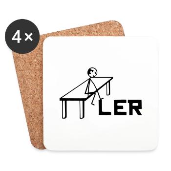 Bilderrätsel, Tischler - Untersetzer (4er-Set) - Weiß - Vorne