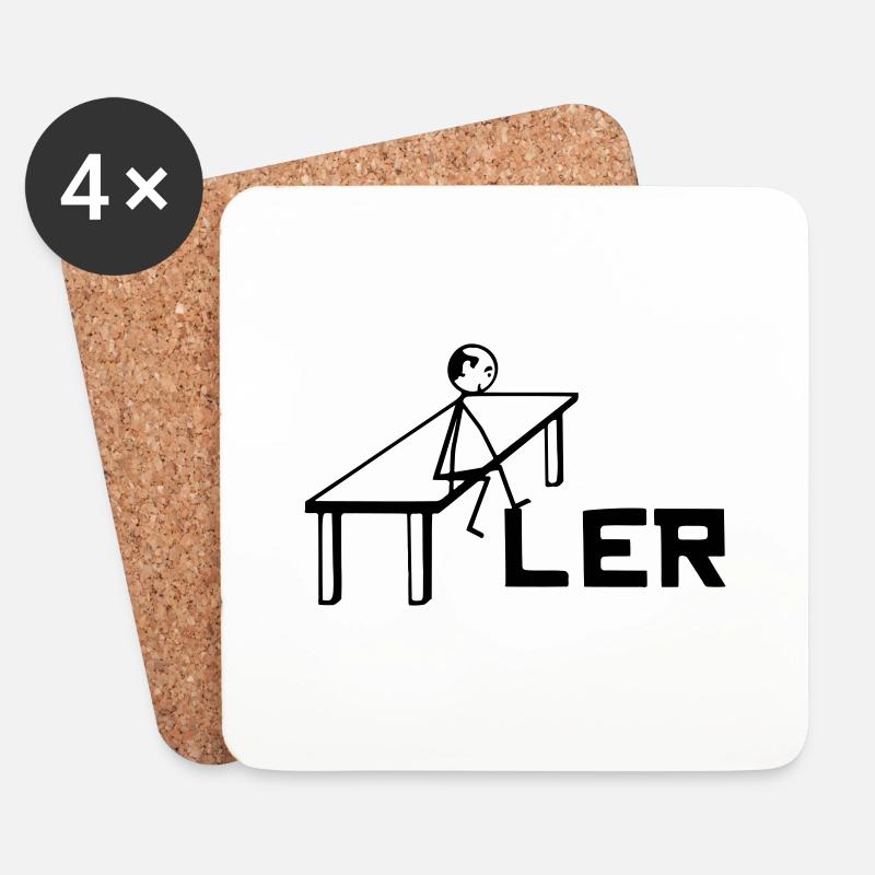 Bilderrätsel, Tischler - Untersetzer (4er-Set) - Weiß