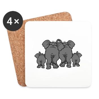 famille amour couple paerchen 2 bébé enfant petit ka - Dessous de verre (lot de 4) - blanc - Devant