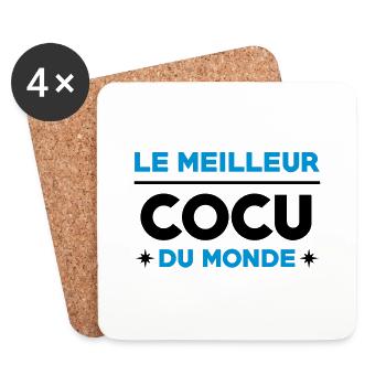 Cocu / Cocue / Adultère / Fidèle / Mariage / Sexe - Dessous de verre (lot de 4) - blanc - Devant
