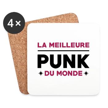 Punk / Rock / Musique / Musicien / Anarchiste - Dessous de verre (lot de 4) - blanc - Devant