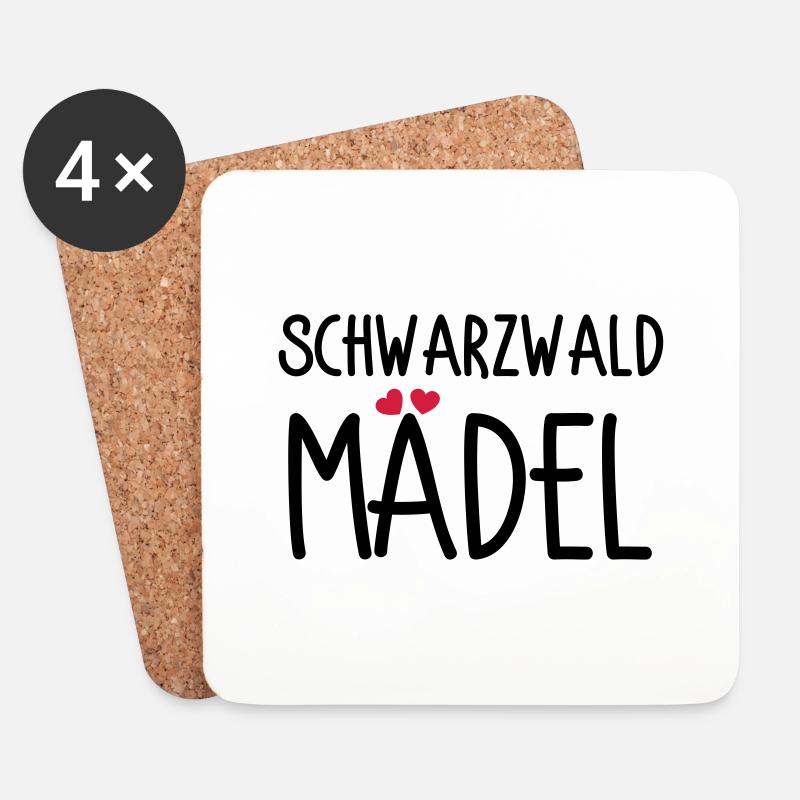 Schwarzwaldmädel - Untersetzer (4er-Set) - Weiß