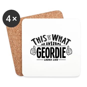 awesome geordie looks like pro design - Coasters (set of 4) - white - Front