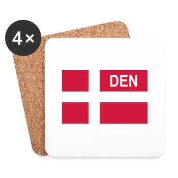 Dänische taktische Flagge Dänemark - Dänemark - DEN - Untersetzer (4er-Set) - Weiß - Vorne