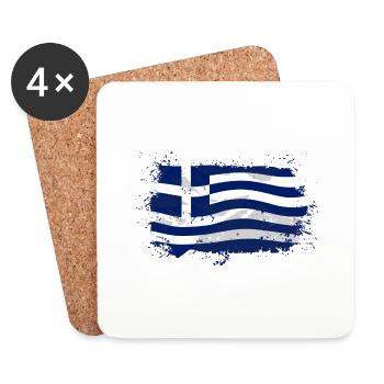 Greece Flag - Untersetzer (4er-Set) - Weiß - Vorne