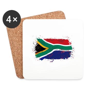 South Africa Flag - Untersetzer (4er-Set) - Weiß - Vorne