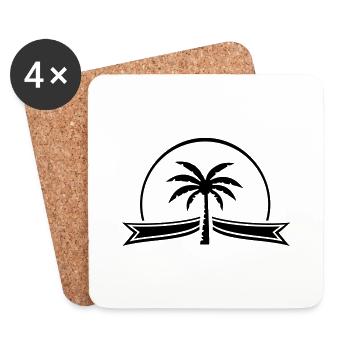 palm tree ribbon - Untersetzer (4er-Set) - Weiß - Vorne