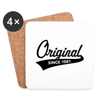 Original Since 1981 (Geburtsjahr, Geburtstag / B) - Untersetzer (4er-Set) - Weiß - Vorne