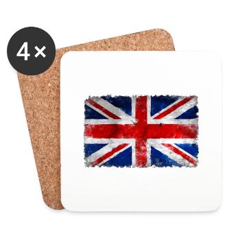 Vintage UK Flagge - Untersetzer (4er-Set) - Weiß - Vorne