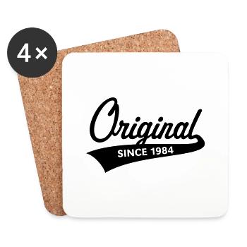 Original Since 1984 (Geburtsjahr, Geburtstag / B) - Untersetzer (4er-Set) - Weiß - Vorne