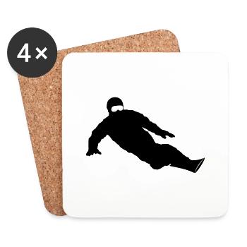 Wintersport - Snowboarder - Untersetzer (4er-Set) - Weiß - Vorne