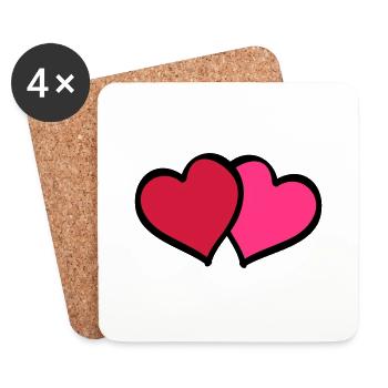 hearts comic - Untersetzer (4er-Set) - Weiß - Vorne