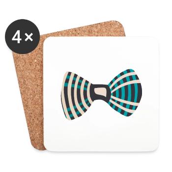 noeud papillon 904_k - Dessous de verre (lot de 4) - blanc - Devant