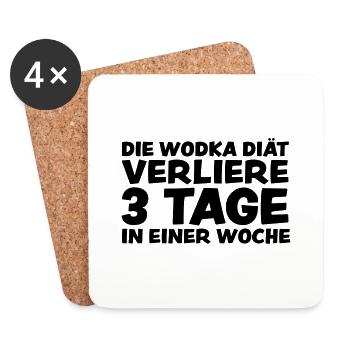 DIE WODKA DIÄT VERLIERE 3 TAGE IN EINER WOCHE - Untersetzer (4er-Set) - Weiß - Vorne