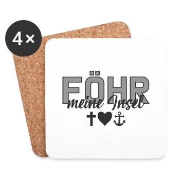 Föhr, meine Insel Nordsee Glaube Liebe Hoffnung g - Untersetzer (4er-Set) - Weiß - Vorne