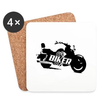 motorrad_1 - Dessous de verre (lot de 4) - blanc - Devant