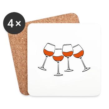 rotwein glaeser anstossen - Untersetzer (4er-Set) - Weiß - Vorne
