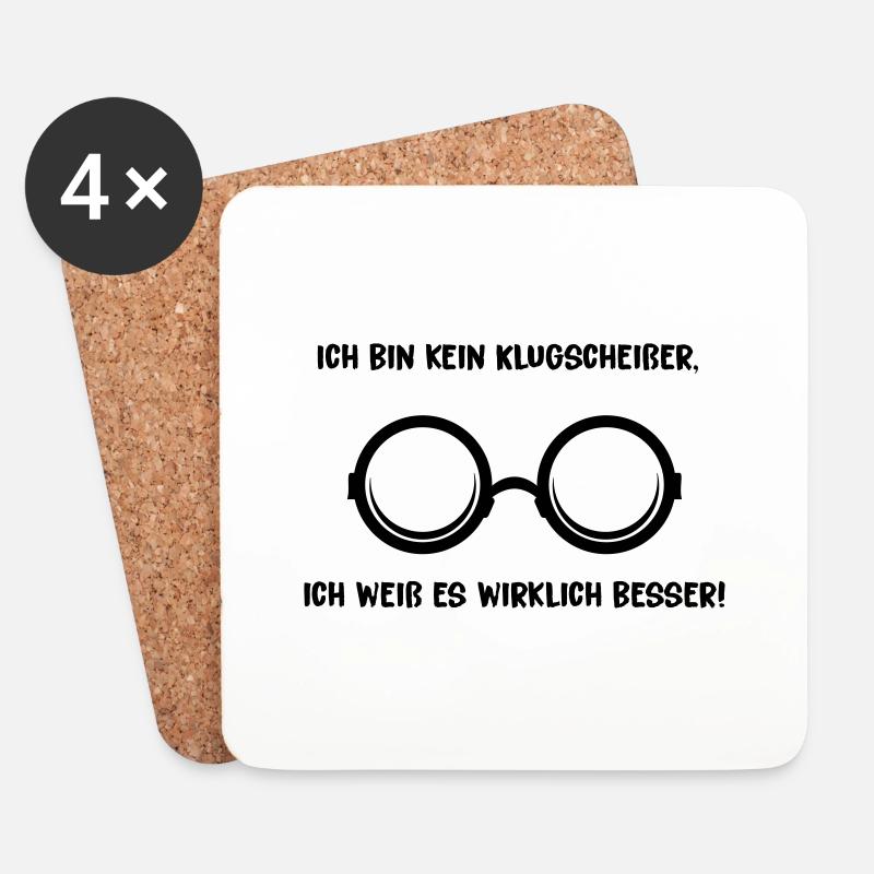 klugscheisser - Untersetzer (4er-Set) - Weiß