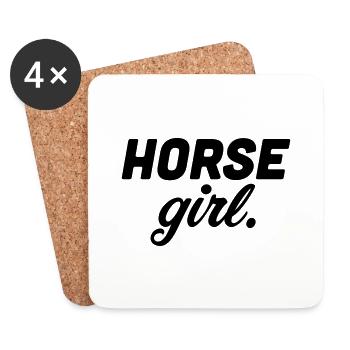 horse girl horse woman - Untersetzer (4er-Set) - Weiß - Vorne