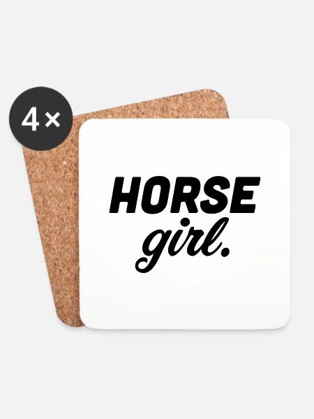 horse girl horse woman - Untersetzer (4er-Set) - Weiß