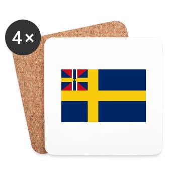 Sillsalaten Flagge der Schwedischen Union m. Norwegen 1844-1905 - Untersetzer (4er-Set) - Weiß - Vorne