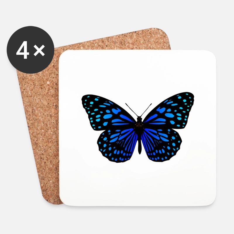 Schmetterling blau / butterfly blue - Untersetzer (4er-Set) - Weiß