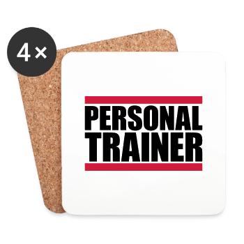 Personal trainer logo - Coasters (set of 4) - white - Front