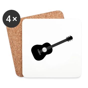 Guitare - Dessous de verre (lot de 4) - blanc - Devant