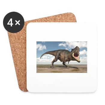 Dinosaure Tyrannosaurus Rex - Dessous de verre (lot de 4) - blanc - Devant