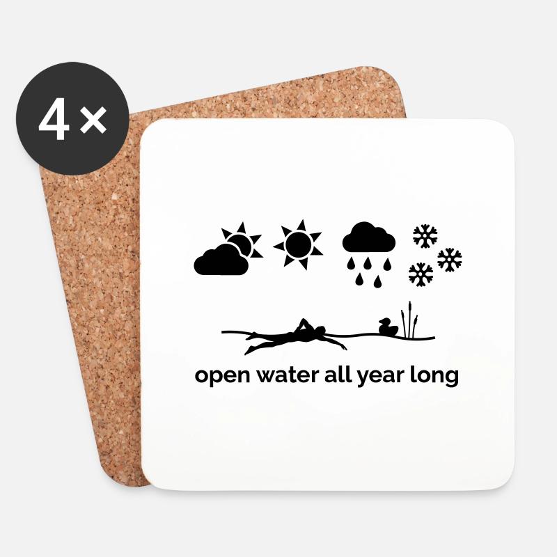 Open water all year long - Coasters (set of 4) - white