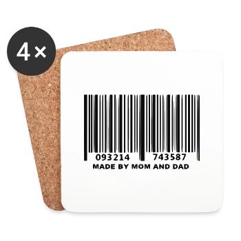 Barcode Mama und Papa - Untersetzer (4er-Set) - Weiß - Vorne