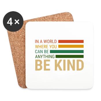 be kind - Coasters (set of 4) - white - Front