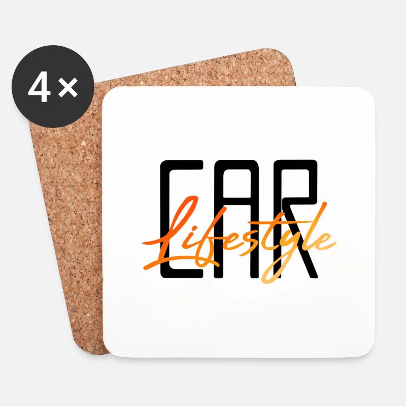 Car Lifestyle Tuning - Untersetzer (4er-Set) - Weiß