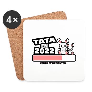 tata en 2022 annonce grossesse tata - Dessous de verre (lot de 4) - blanc - Devant