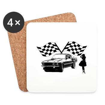 Voiture - Dessous de verre (lot de 4) - blanc - Devant