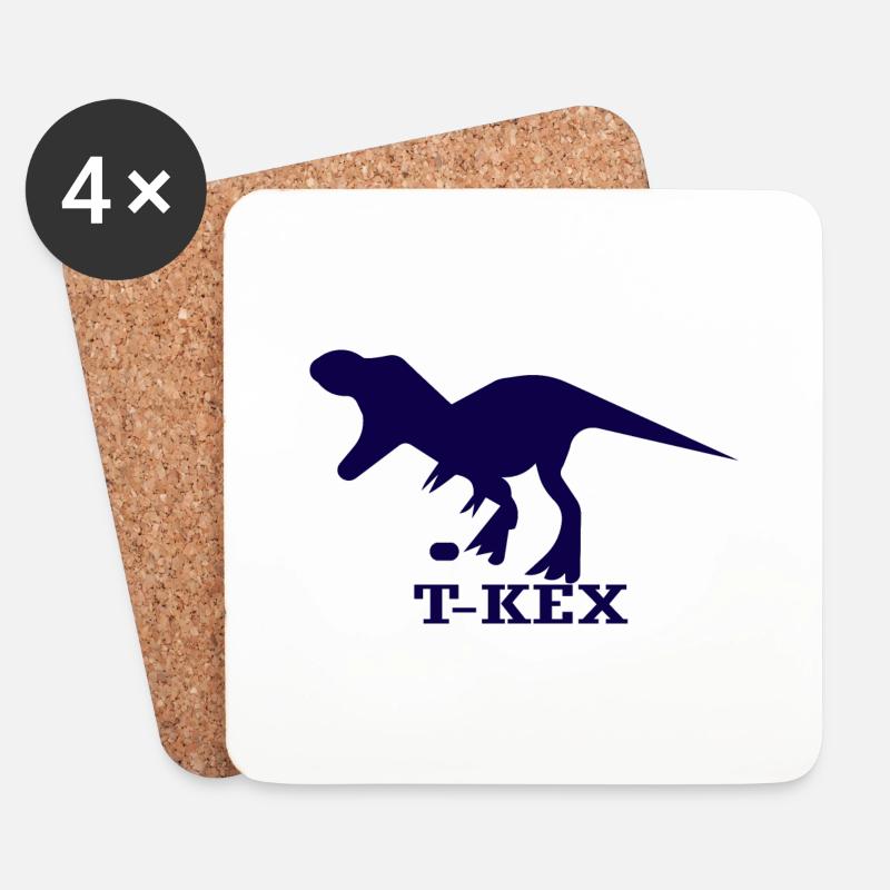 Dinosaurier Dino - Untersetzer (4er-Set) - Weiß