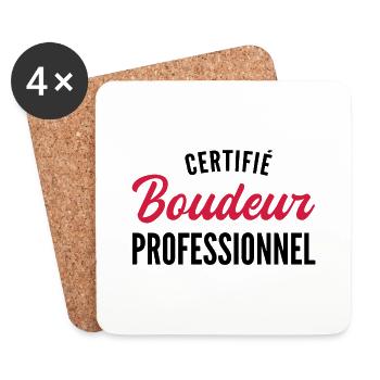 humour boudeur / certifié boudeur professionnel - Dessous de verre (lot de 4) - blanc - Devant
