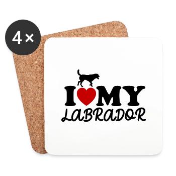 Labrador - Dessous de verre (lot de 4) - blanc - Devant