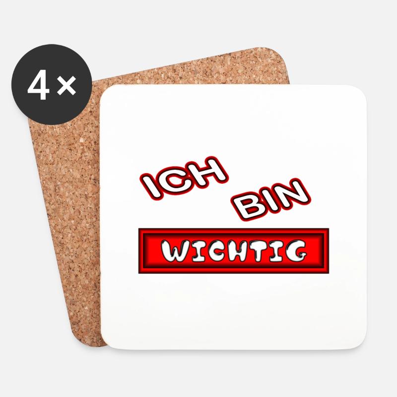 Ich bin wichtig - Untersetzer (4er-Set) - Weiß