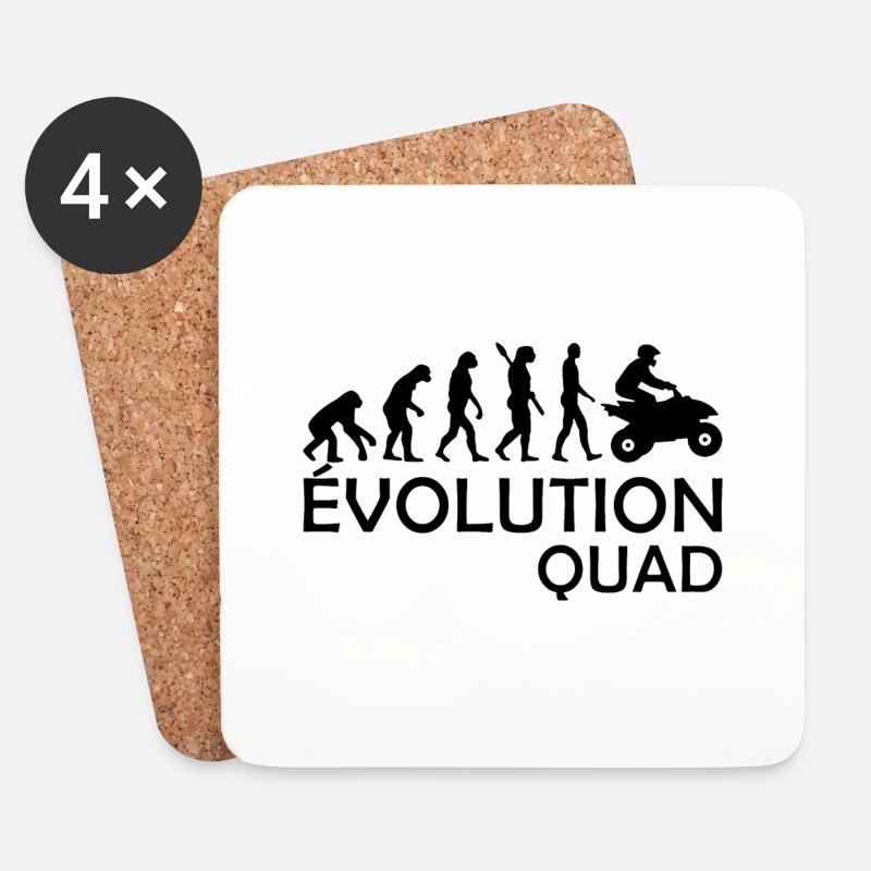 Quad Evolution / Humor Quad machen - Untersetzer (4er-Set) - Weiß