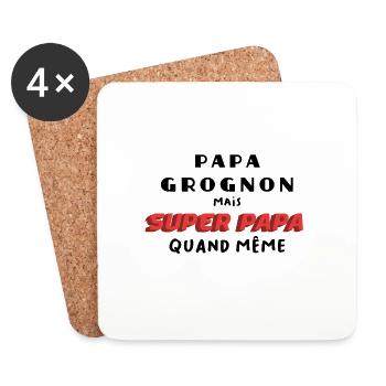 Super grumpy dad gift humor Father's Day - Coasters (set of 4) - white - Front