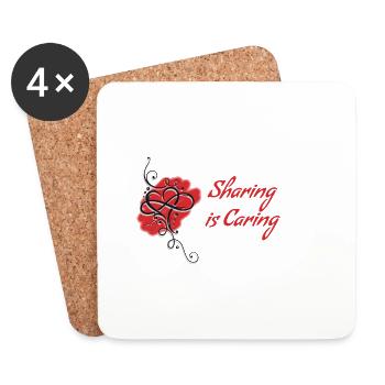 Polyam Sharing ist Caring-Logo - Untersetzer (4er-Set) - Weiß - Vorne