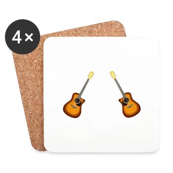 Rock Music Rock and Roll Guitar - Untersetzer (4er-Set) - Weiß - Vorne