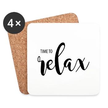 TIME TO RELAX - Dessous de verre (lot de 4) - blanc - Devant